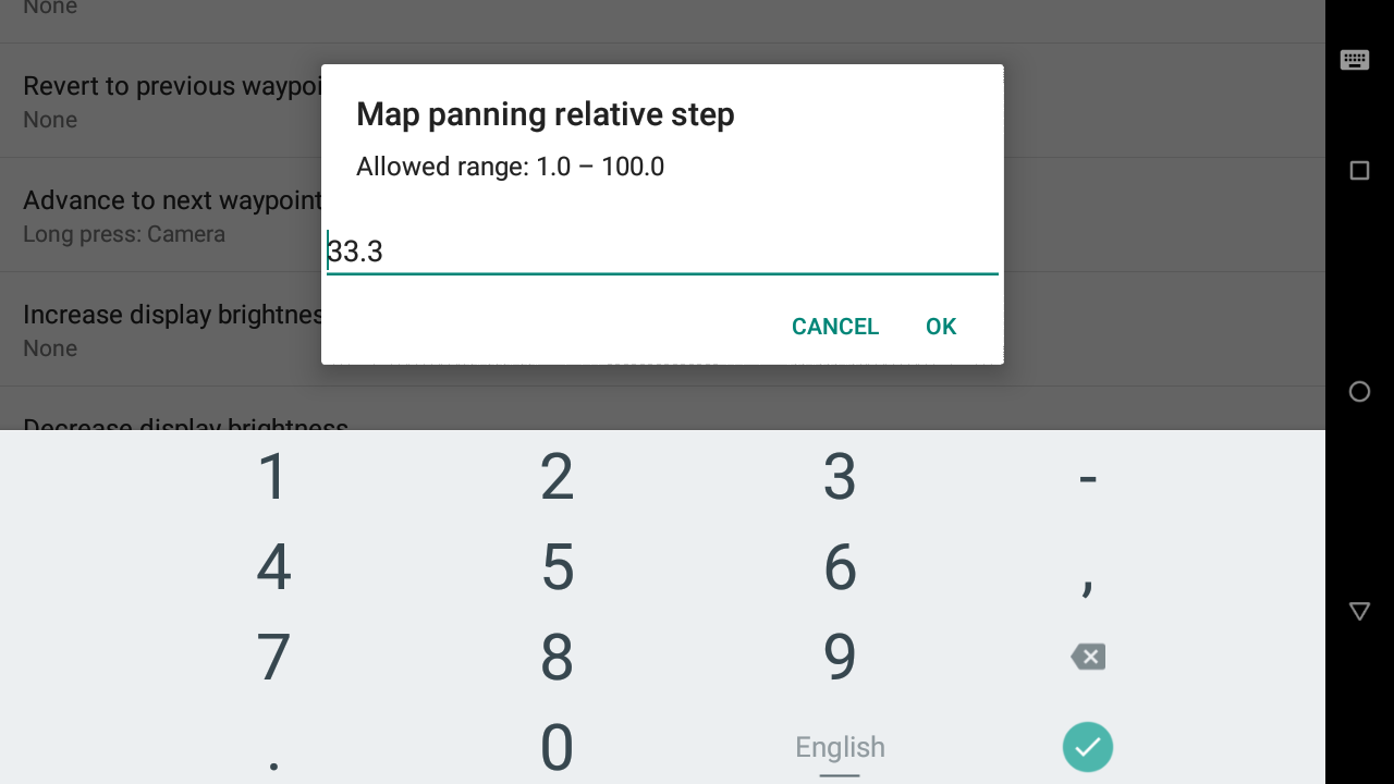 Map panning steps