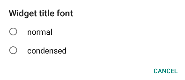 Widget titles-Font