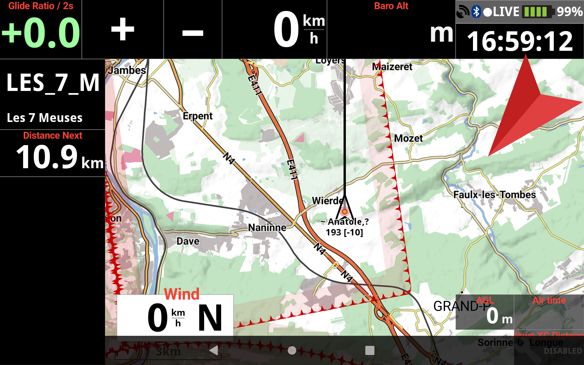 Flarm ID binded on map