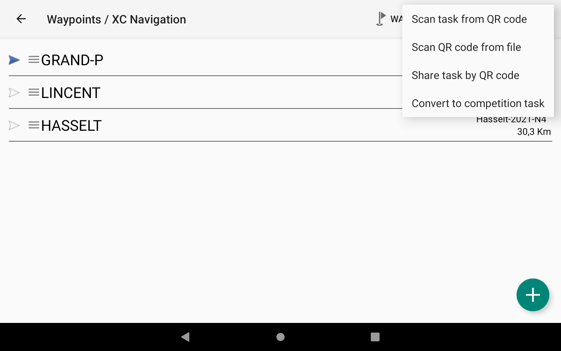 XC Navigation menu