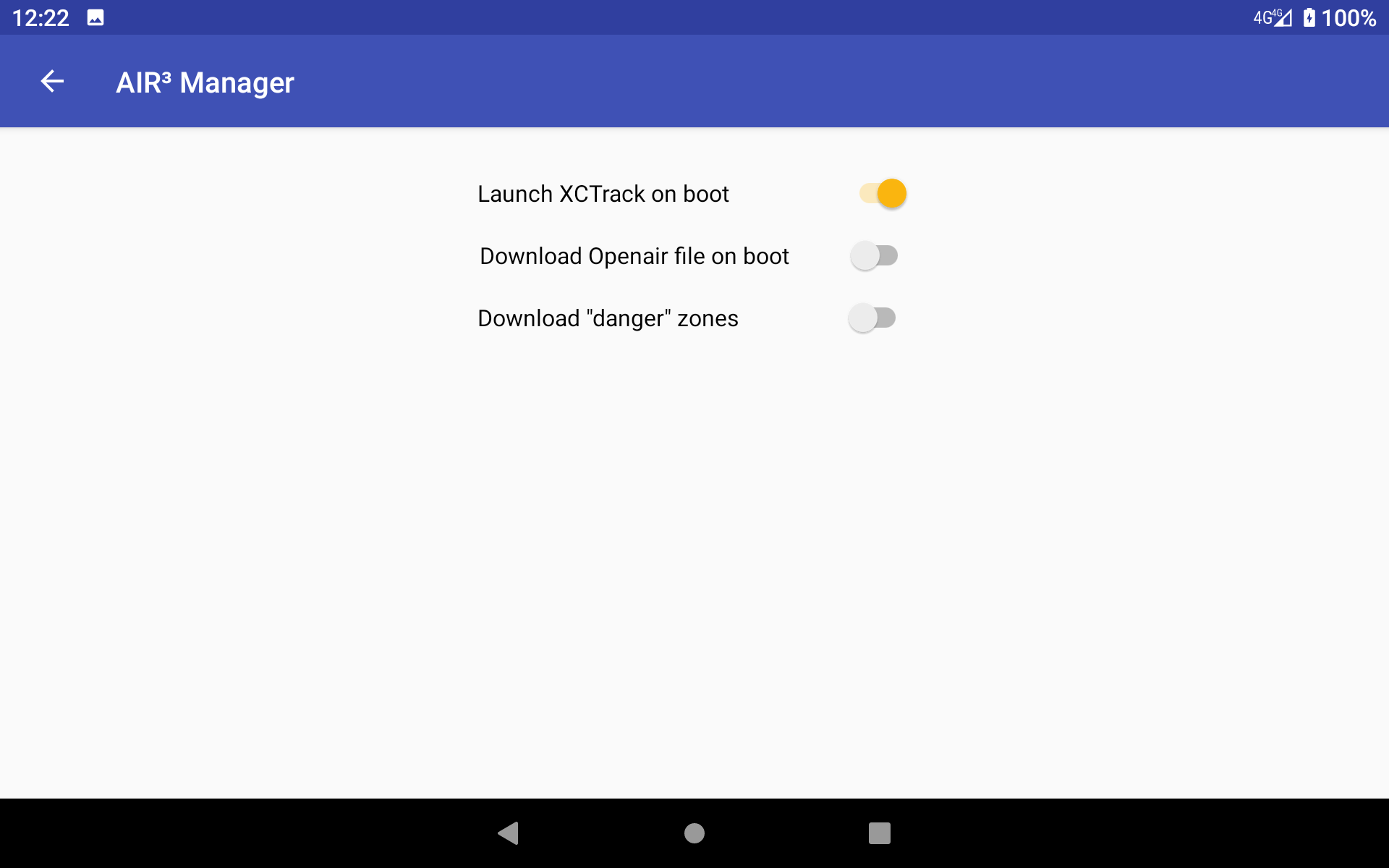 AIR³ manager settings