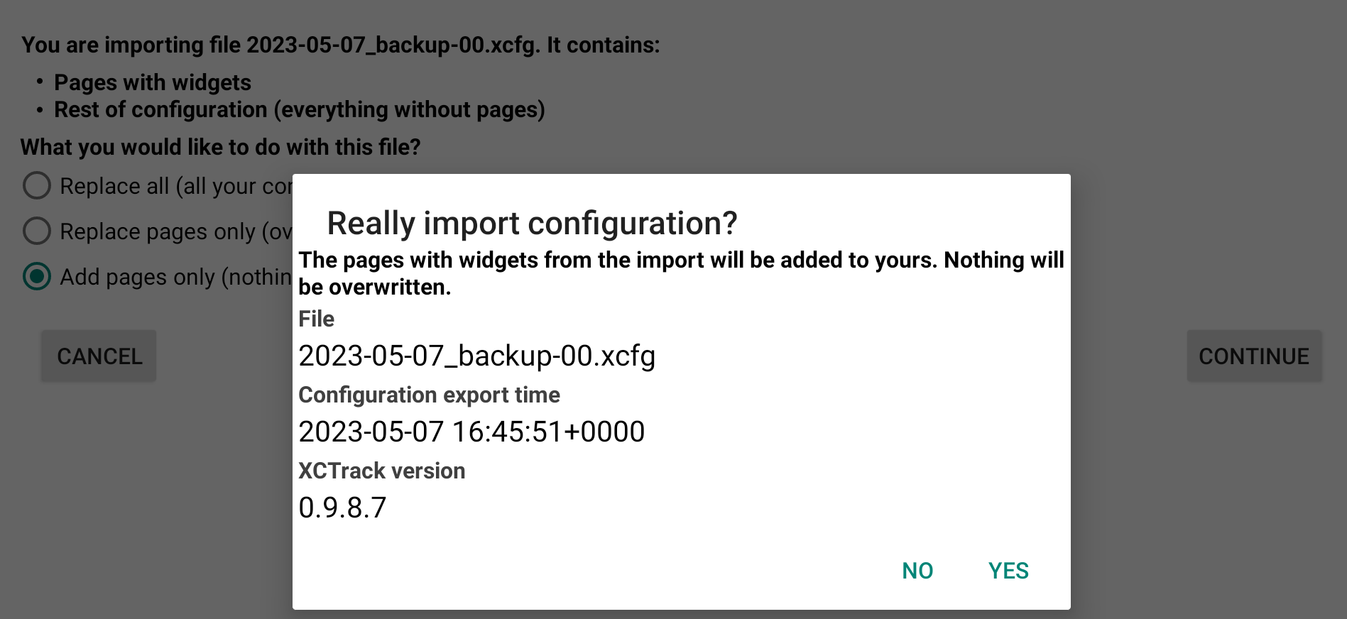 import adding pages