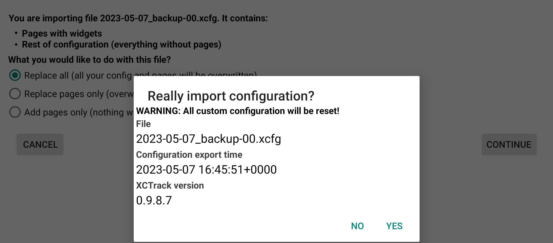 import all replace