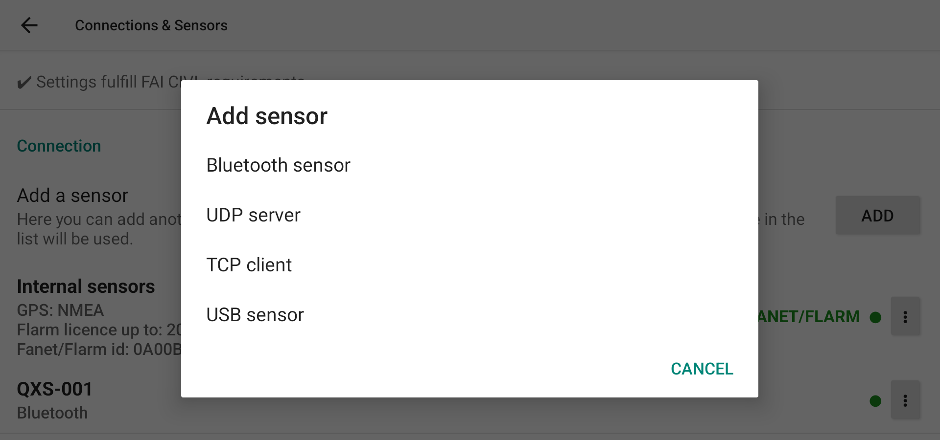 Add sensor